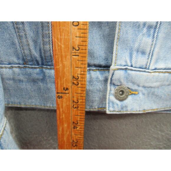 D'Iyanu Women's Small African Traditional Print Distressed Denim Jacket - Picture 9 of 15